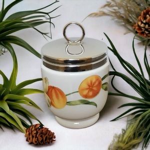 Royal Worcester Egg Coddler Pershore Orange King Size Poacher, England